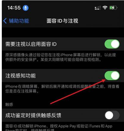 西城苹果14维修网点分享iPhone14注视感知功能有什么用 